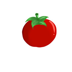 red tomato isolated on white
