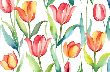 Obraz premium image of tulips in watercolor style