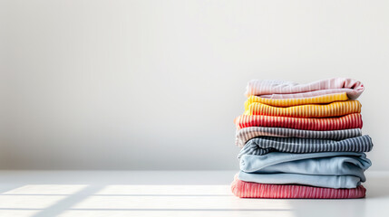 Stack of folded sweaters in various colors.