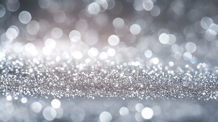 background of abstract glitter lights. silver and white color.  generative ai 