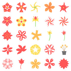 Fototapeta na wymiar Botanical flower set. Decorative floral vector