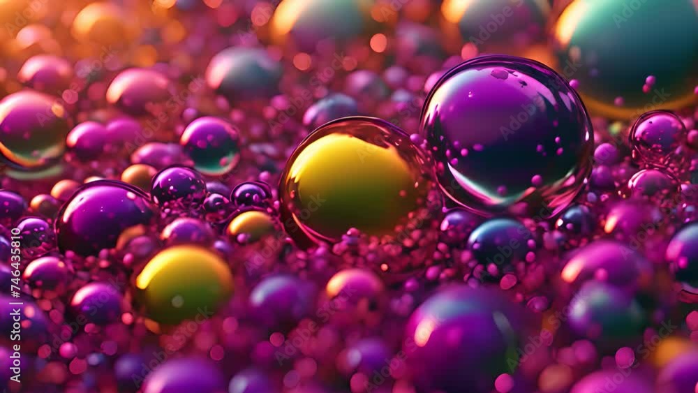 Aufkleber abstract 3d animation of a colorful bubble background