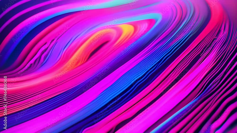 Poster rainbow groovy wavy line design abstract background