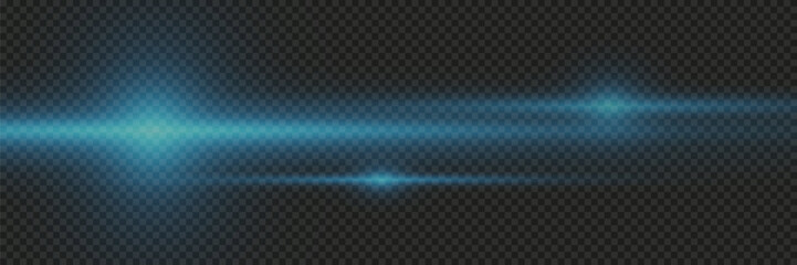 Abstract stylish light effect on transparent background. Glowing glare. Flash Light. Vector illustration. EPS 10