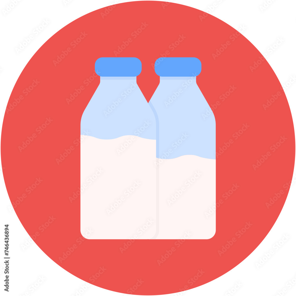 Sticker milk bottles icon