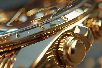 Luxurious gold watch, intricate design, high precision, UHD
