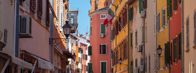 Panorama alley in Italy with typical houses