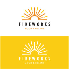 Fireworks logo design with creative colorful sparks in modern style.logo for business,brand,celebration,fireworks,firecrackers