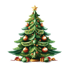 Christmas Tree Clipart  isolated on white background