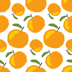 Seamless pattern with ripe oranges. Applique style drawing. Background, wrapping paper.