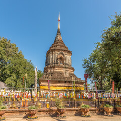 View at the Stupa near Wat of Lok Moli in the streets of Chiang Mai town - Thailand - 746440420