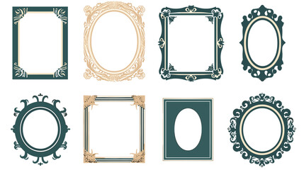 Set of Decorative vintage frames and borders. Vector design. - obrazy, fototapety, plakaty