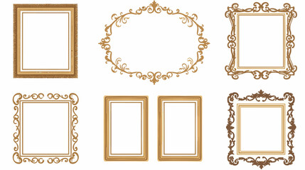 Set of Decorative vintage frames and borders. Vector design.