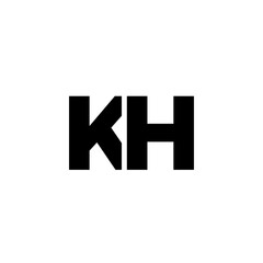 Letter K and H, KH logo design template. Minimal monogram initial based logotype.