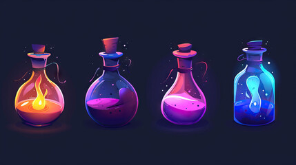 Health Potion - A consumable item that restores the player's health. Game Assets. Multiple Vector Icon Illustration. Icon Concept Isolated Premium Vector.  - obrazy, fototapety, plakaty
