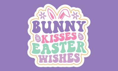 Retro Easter Sticker SVG Bundle