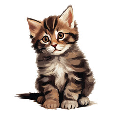 Kitten Clipart  isolated on white background  .