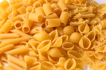 Sfondo di pasta cruda italiana in vari formati 