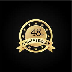 48 st th Anniversary celebrate logo vector template illustration. suitable for you.	