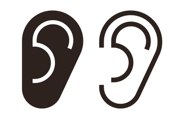 Ear icon set, hearing symbol - 746444478