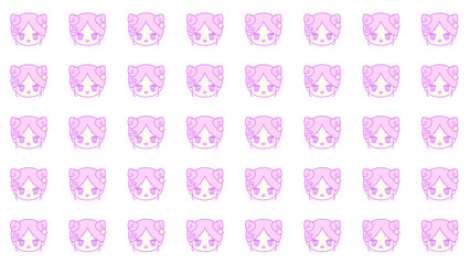 ヘアアクセガール⭐︎パターン⭐︎PNG