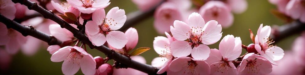 Fototapeta na wymiar Kirschblüten im Frühling im Bannerformat