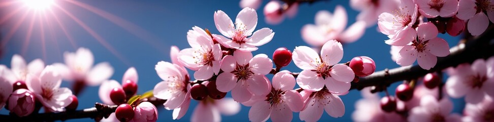 Kirschbl&uuml;ten im Fr&uuml;hling im Bannerformat