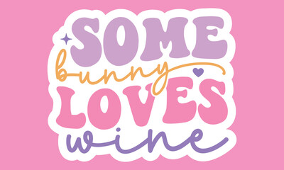 Retro Easter Sticker Design