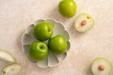 Fresh juicy delicious Taiwanese Milk Indian Jujube fruit.