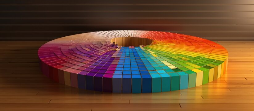color palette wheel 3d render