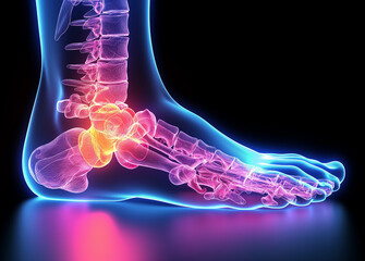 Osteoarthritis of the foot. Pain and healthcare concept