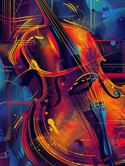 Klangvolle Eleganz: Illustration mit Violine f&uuml;r Flyer- und Plakatdesigns