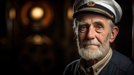 Maritime historian and captain by schooner - obrazy, fototapety, plakaty