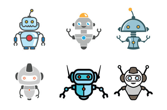 Creative Robot and bot collection Logo Vector Design Illustration	