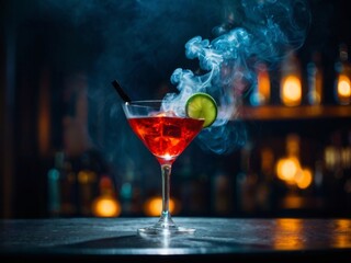 cocktail with smoke