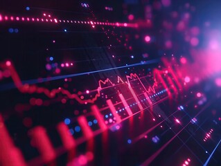 Abstract glowing trading chart