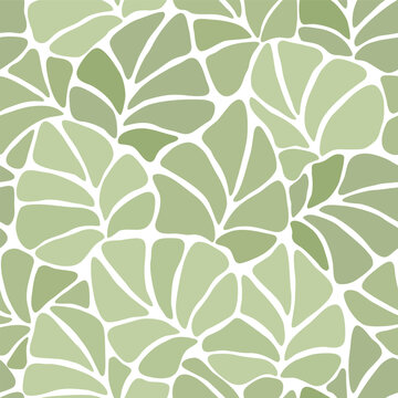 Seamless abstract botanical art background with  leaves. Natural hand drawnd green and  white leaves pattern, monochrome.Vector floral  pattern
