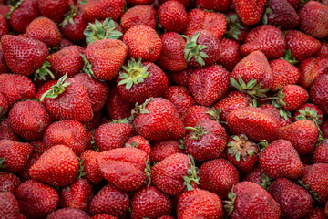 fresh juice  strawberries in a market