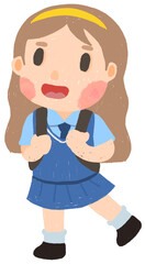 cartoon school children cute