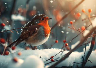 Little Robin in the Snow