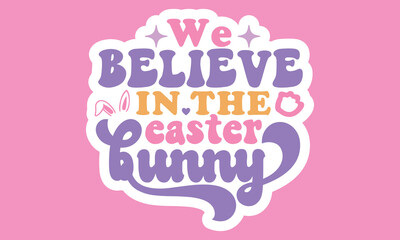 Obraz na płótnie Canvas Retro Easter Sticker Design