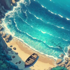 Obraz premium beach with boat