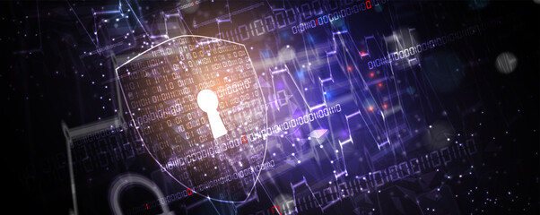 Cyber security and information or network protection. Future cyber technology web services for business and internet project