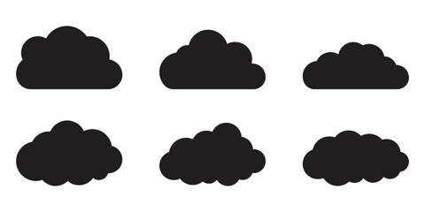 cloud icon set. vector symbol on transparent background. - obrazy, fototapety, plakaty