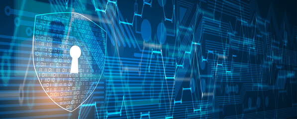 Cyber security and information or network protection. Future cyber technology web services for business and internet project