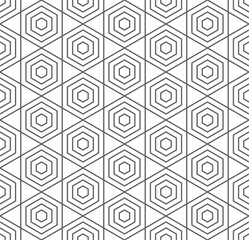 Hexagon seamless pattern with striped line, geometric repeat background, vector for print artwork.