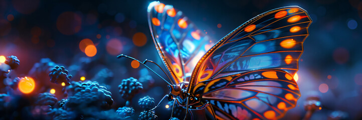 magic fantasy butterfly on dark background