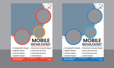 flyer template design  mobile repair expert