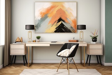 Abstract Art Pieces Transforming Scandinavian-Inspired Study Rooms
