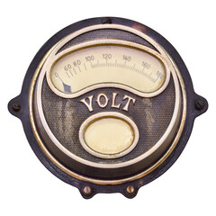 Vintage circular analog volt meter - 746455642